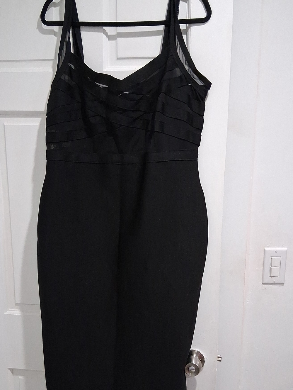 Fashion Nova Black Midi Sleeveless Layered Bodice Dress